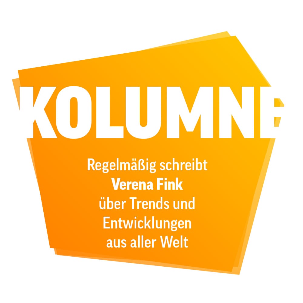 Philipp Moeller/JDB Media Illustration mit einem orangenen Vieleck für die Kolumne von Verena Fink